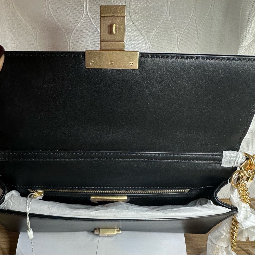 New Tory Burch Juliette Clutch Black Meridian . - Picture 5 of 8